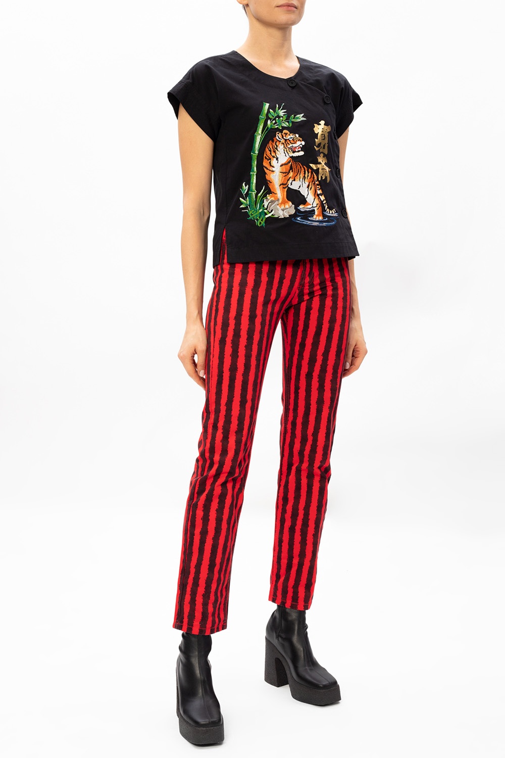 Kenzo Red Black Stripe popular Jeans